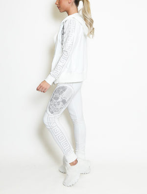 Diamante Skull Hoodie And Joggers Set