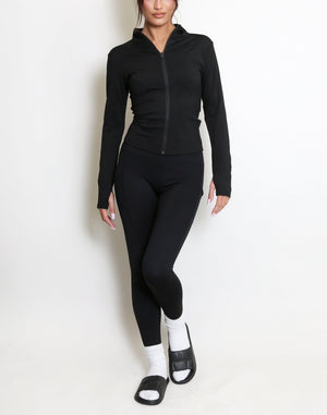 Fitted Long Sleeve Active Top And Leggings Set