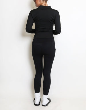 Fitted Long Sleeve Active Top And Leggings Set
