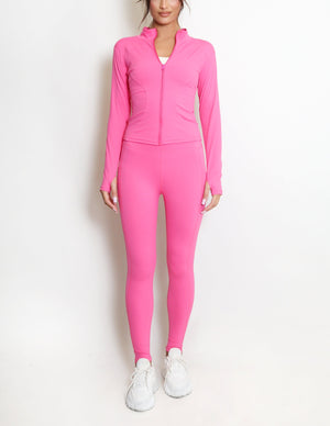 Fitted Long Sleeve Active Top And Leggings Set