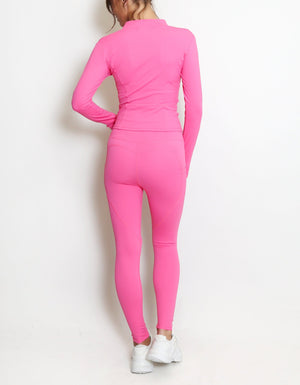 Fitted Long Sleeve Active Top And Leggings Set