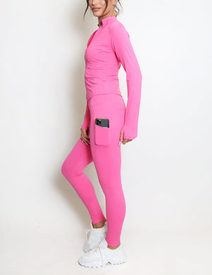 Fitted Long Sleeve Active Top And Leggings Set