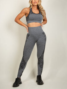 Cross Back Top and Leggings Gym Set