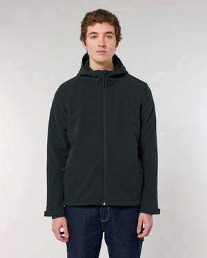 MENS HOODED SOFTSHELL JACKET