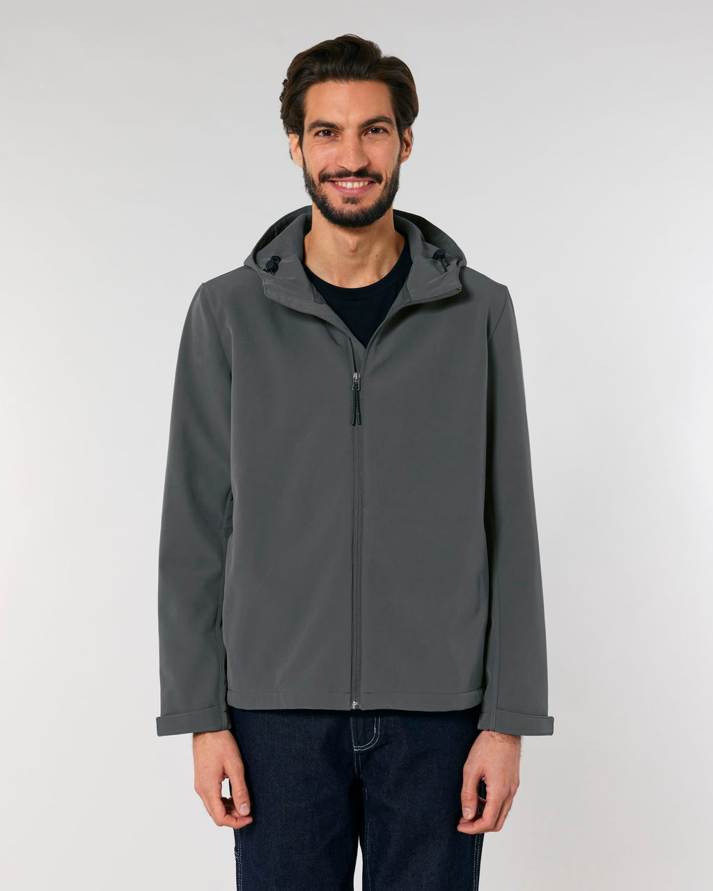 MENS HOODED SOFTSHELL JACKET