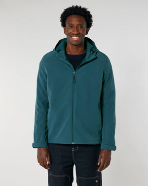 MENS HOODED SOFTSHELL JACKET