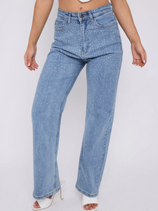 Diamante Studded Front Denim Jeans