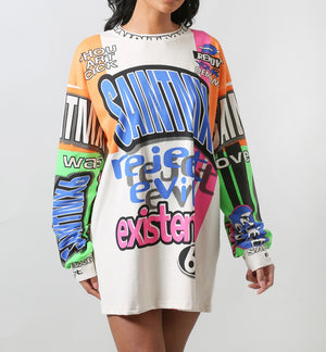 Graphic Slogan Sweatshirt Dress