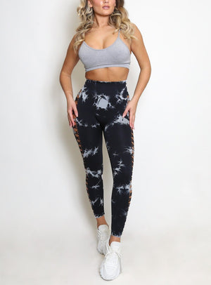 Tie Dye Cut Out Push Up Leggings