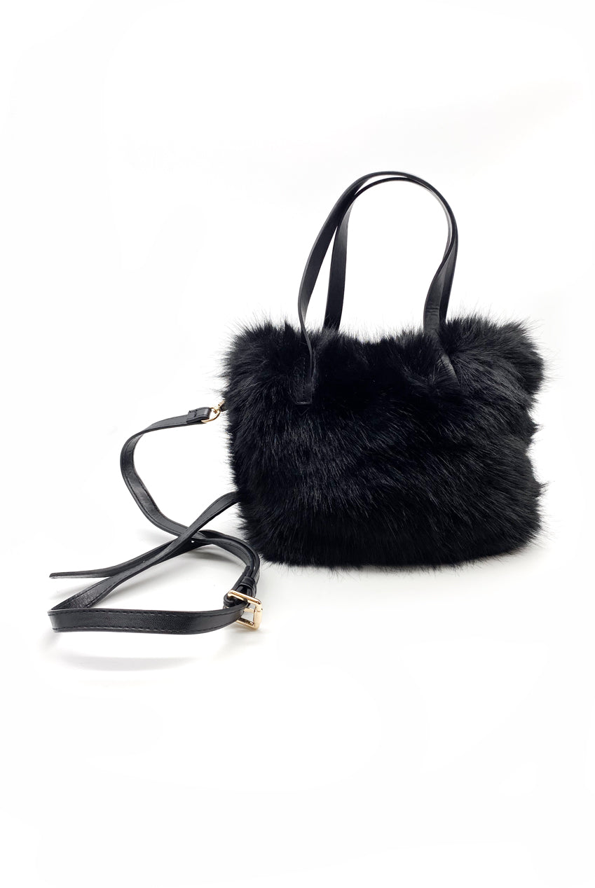 Faux Fur Mini Tote Grab Bag