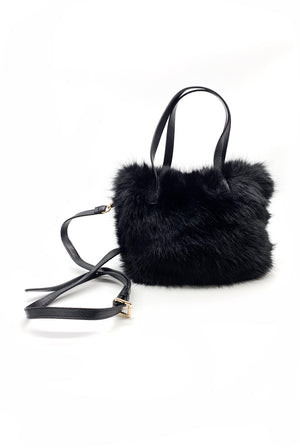 Faux Fur Mini Tote Grab Bag