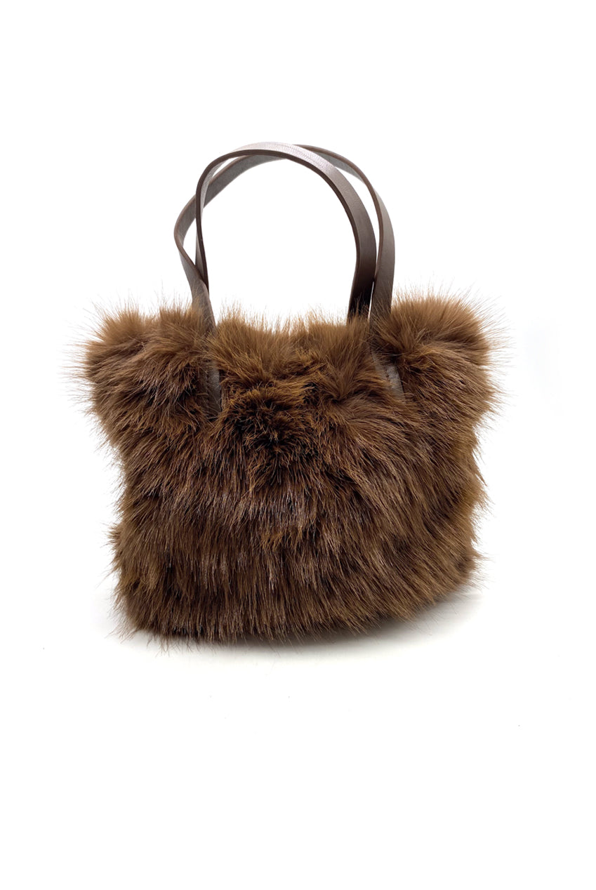 Faux Fur Mini Tote Grab Bag