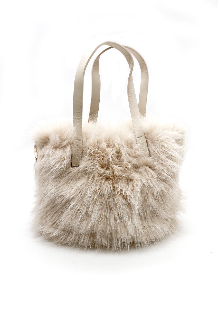 Faux Fur Mini Tote Grab Bag