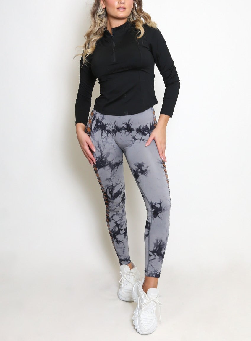 Tie Dye Cut Out Push Up Leggings