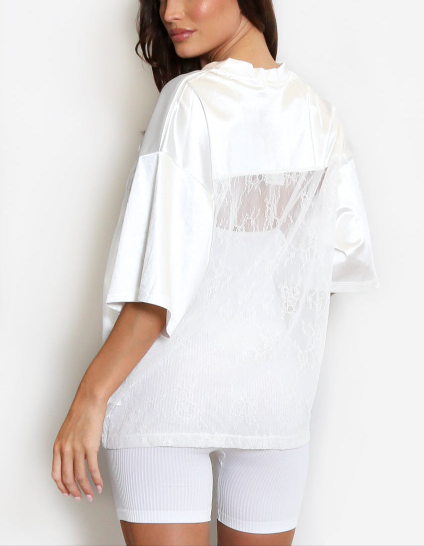 Sheer Lace Baseball Top
