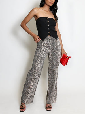 Leopard Dad Fit Jeans