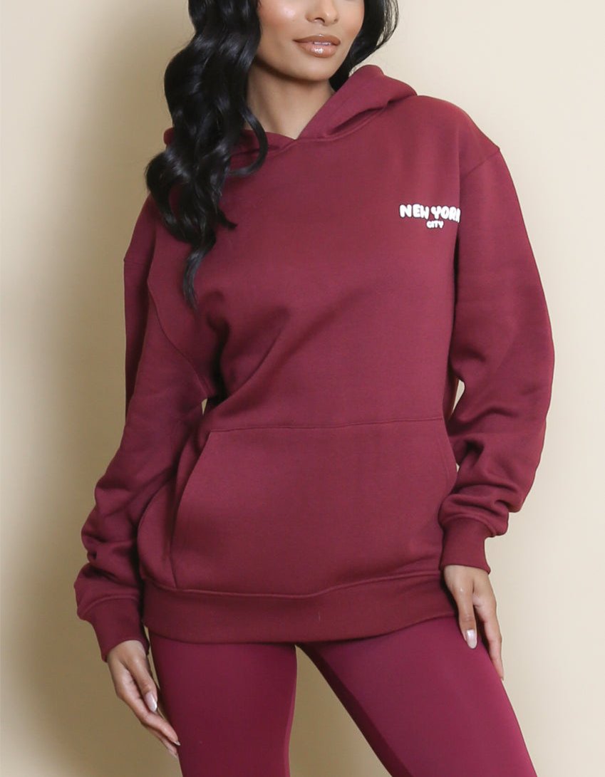 New York Bubble Print Hooded Sweatshirt