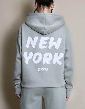 New York Bubble Print Hooded Sweatshirt