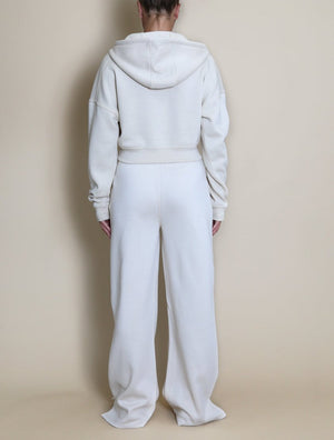 NYC Hooded Cropped Sweatshirt And Wide Leg Jogger Set
