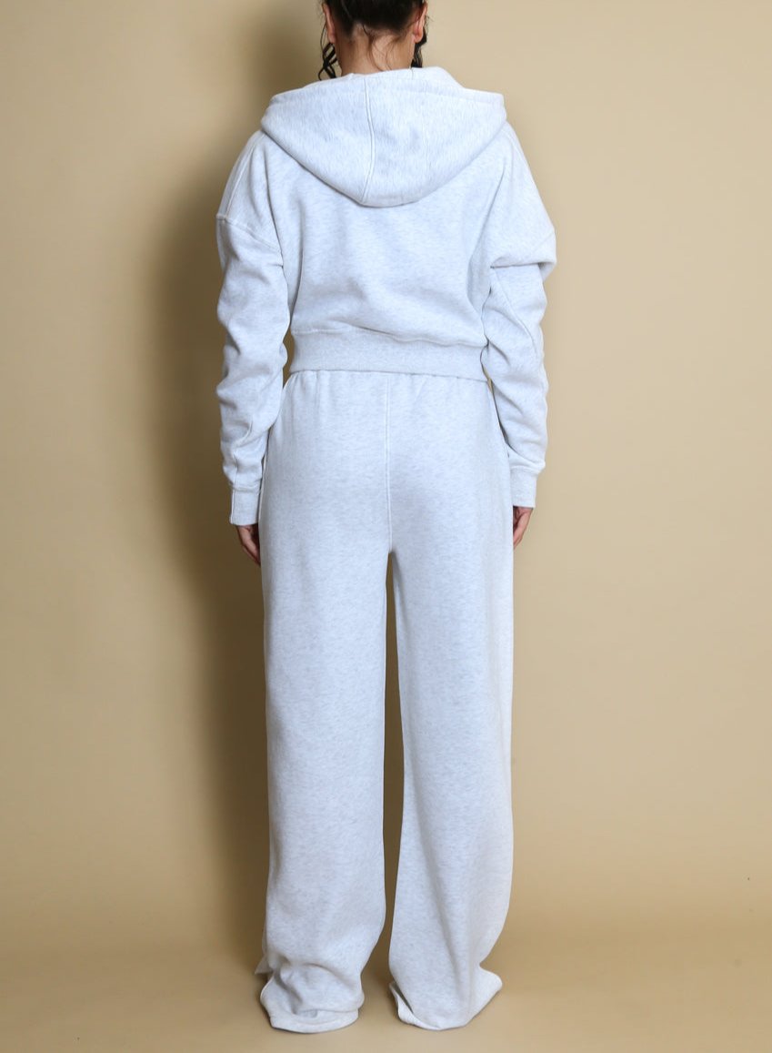 NYC Hooded Cropped Sweatshirt And Wide Leg Jogger Set