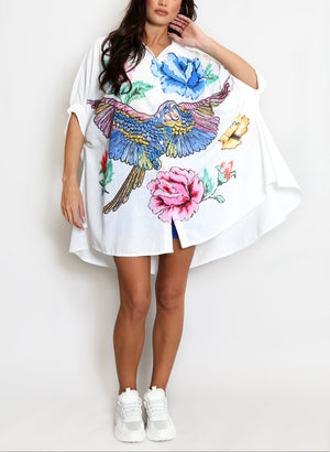 Parrot Graffiti Oversized Shirt