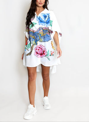 Parrot Graffiti Oversized Shirt