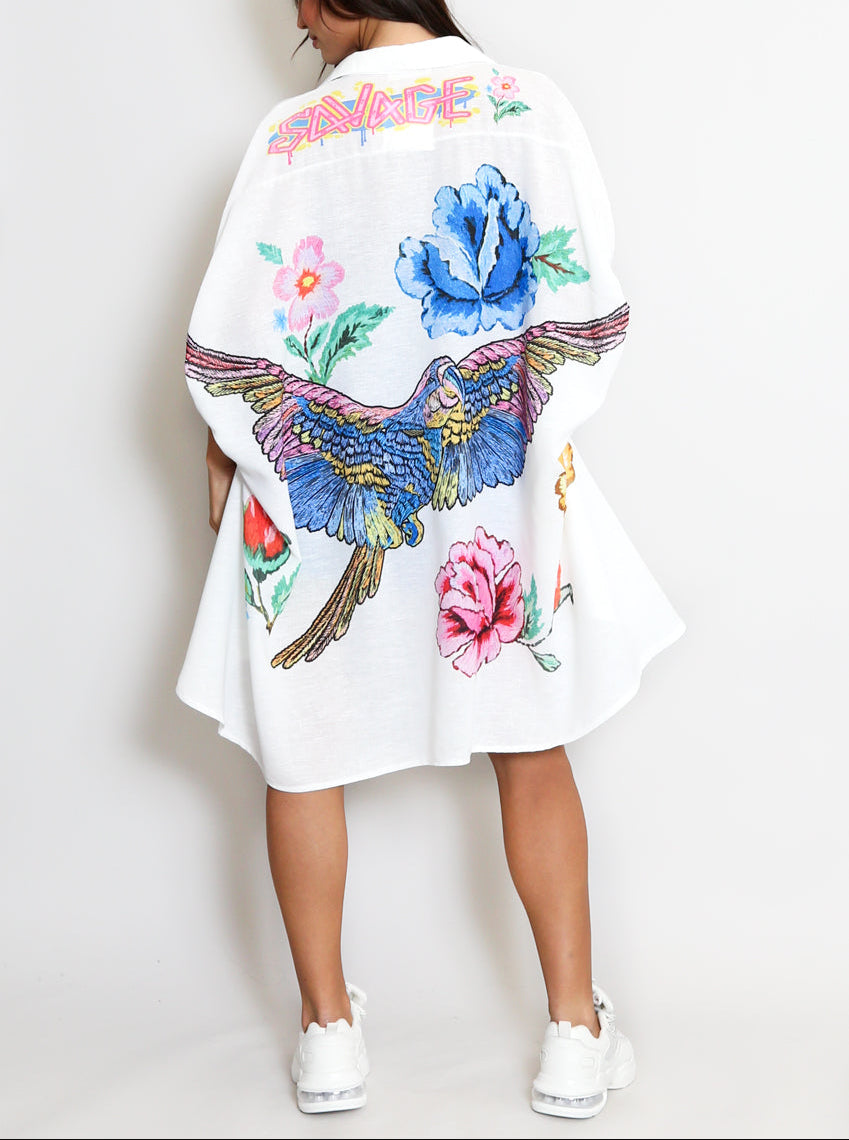Parrot Graffiti Oversized Shirt