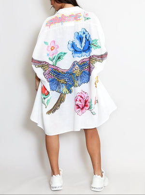 Parrot Graffiti Oversized Shirt