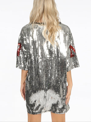 Sequin 18 Slogan T-Shirt Dress