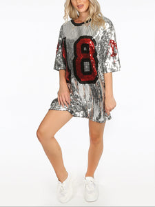 Sequin 18 Slogan T-Shirt Dress