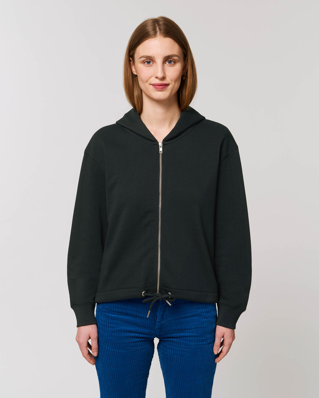 CROPPED ZIP-THRU HOODIE